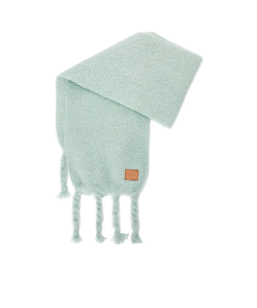Loewe Knitting Tassel Scarf In Green