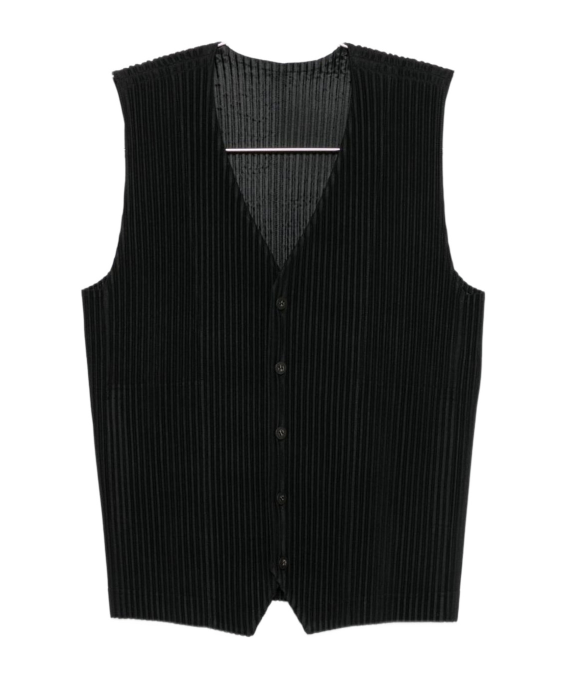 Issey Miyake Pleated Vest In Black