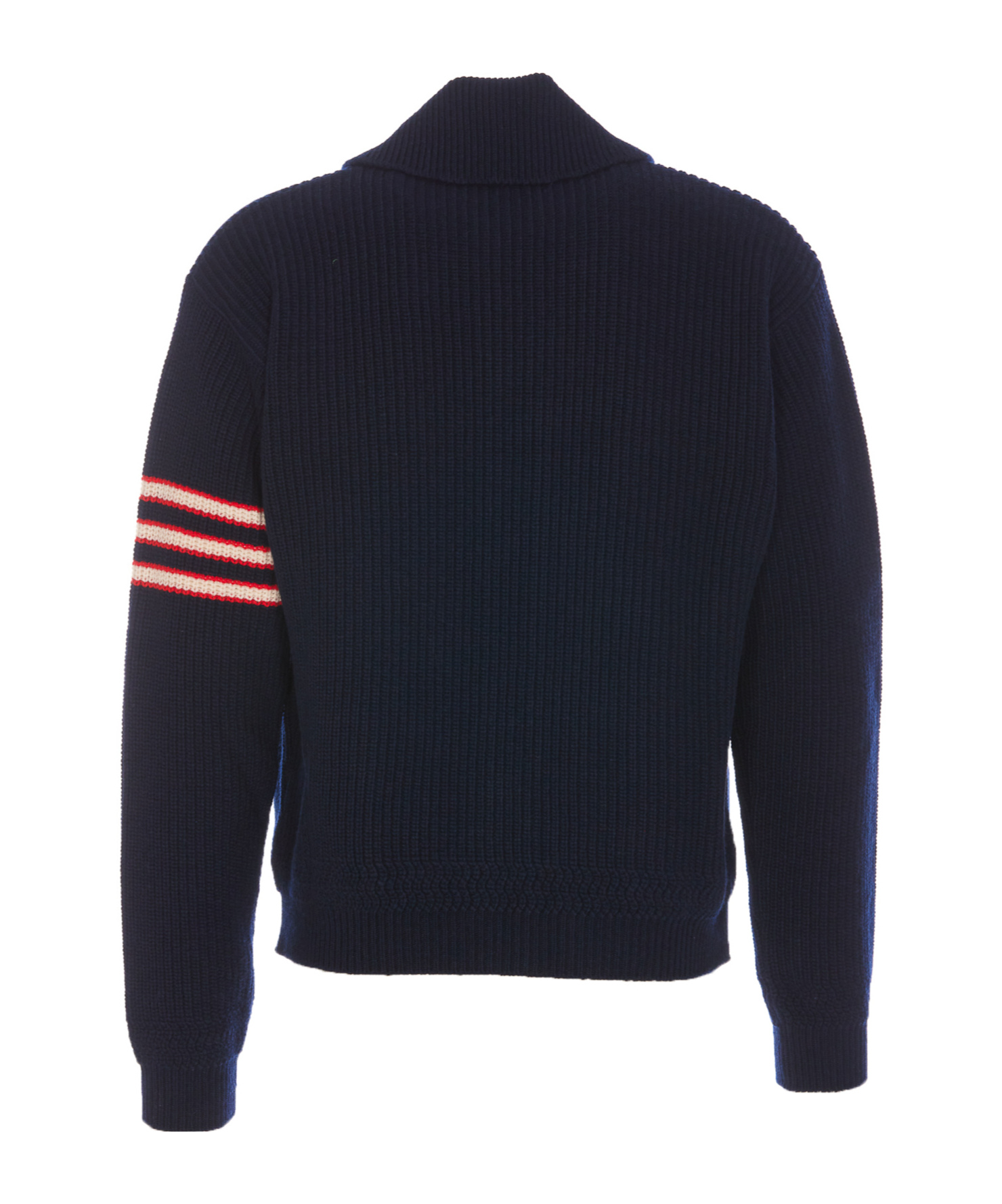 Shop Bally Logo Patch Striped Knitted Jacket In Black