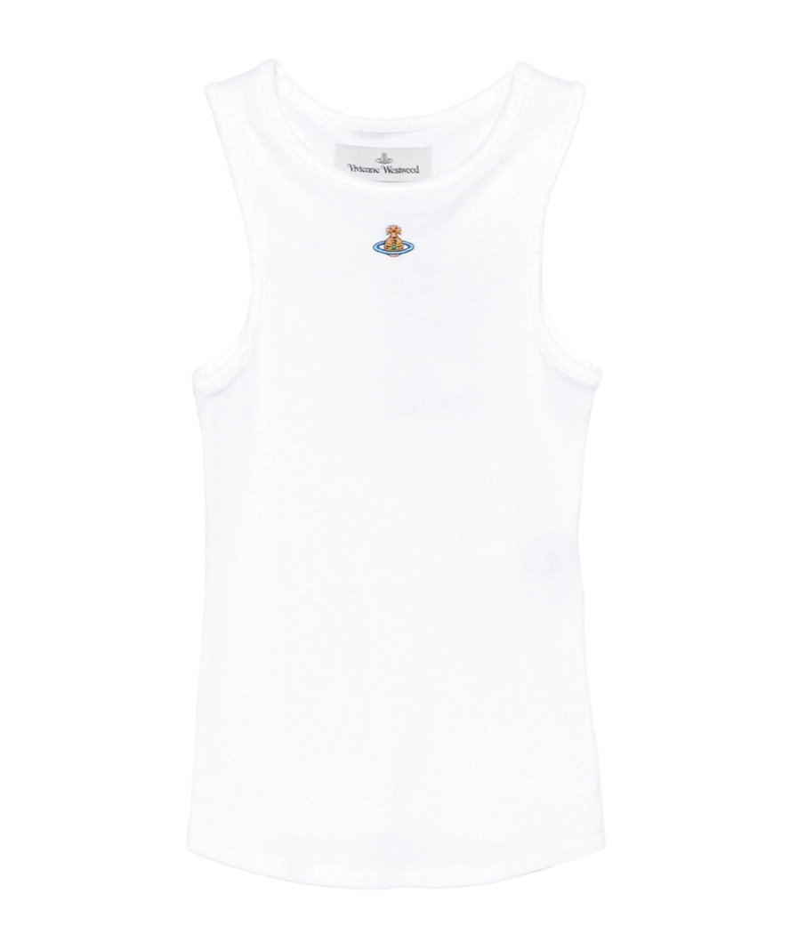Vivienne Westwood Sleeveless Top Ribbed Texture In White