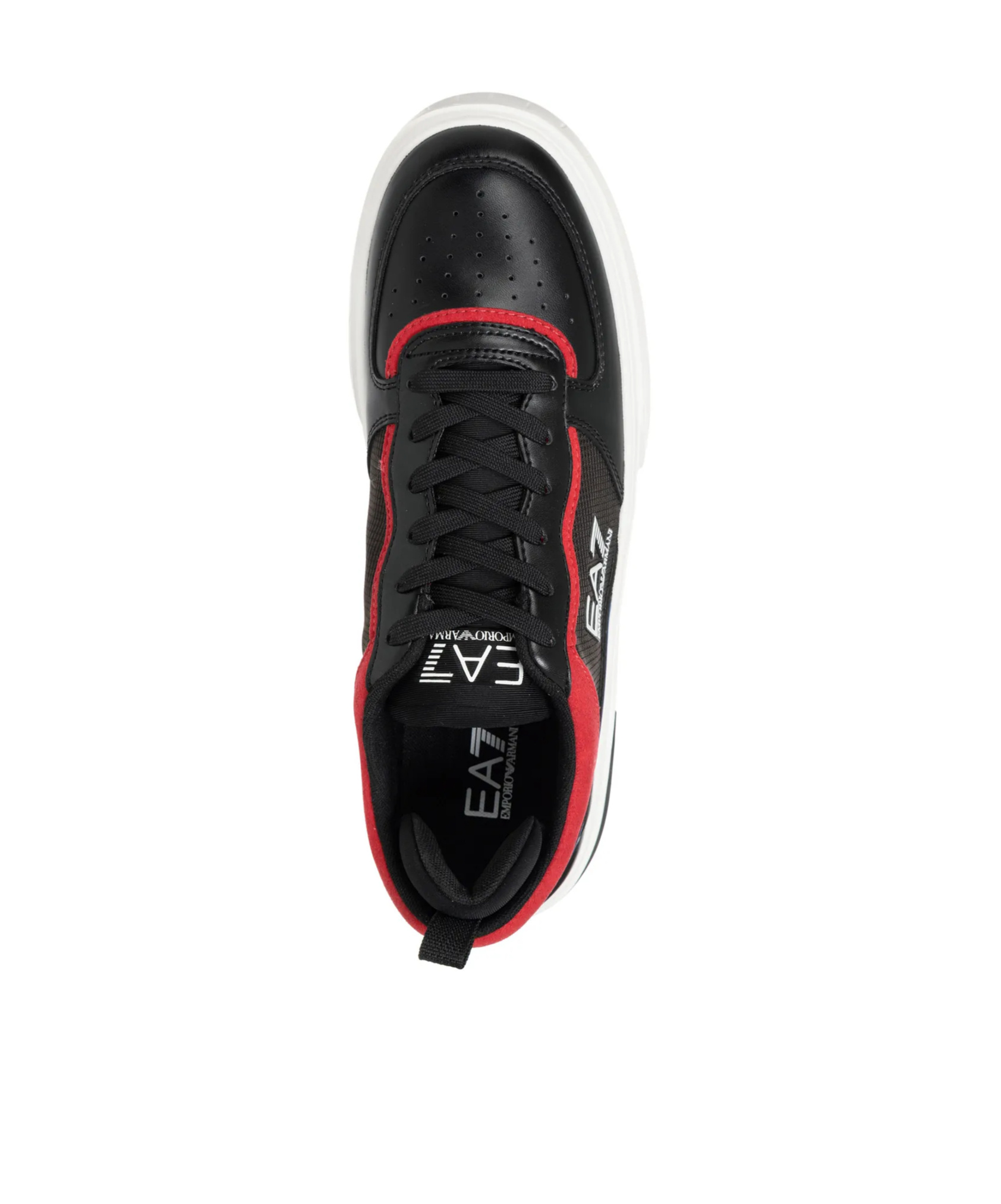 Ea7 Lace Mesh Low-cut Skate Shoes In Black