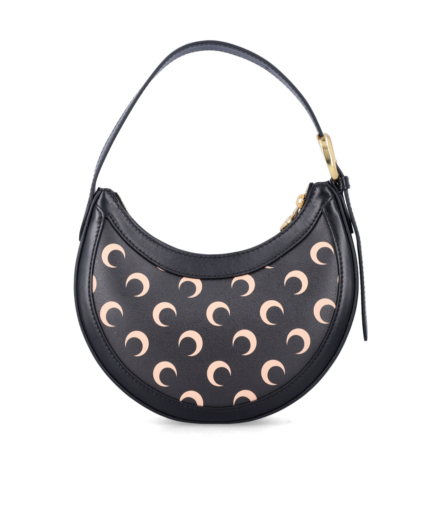 Marine Serre Black Moon Canvas Eclips Mini Shoulder Bag In Black
