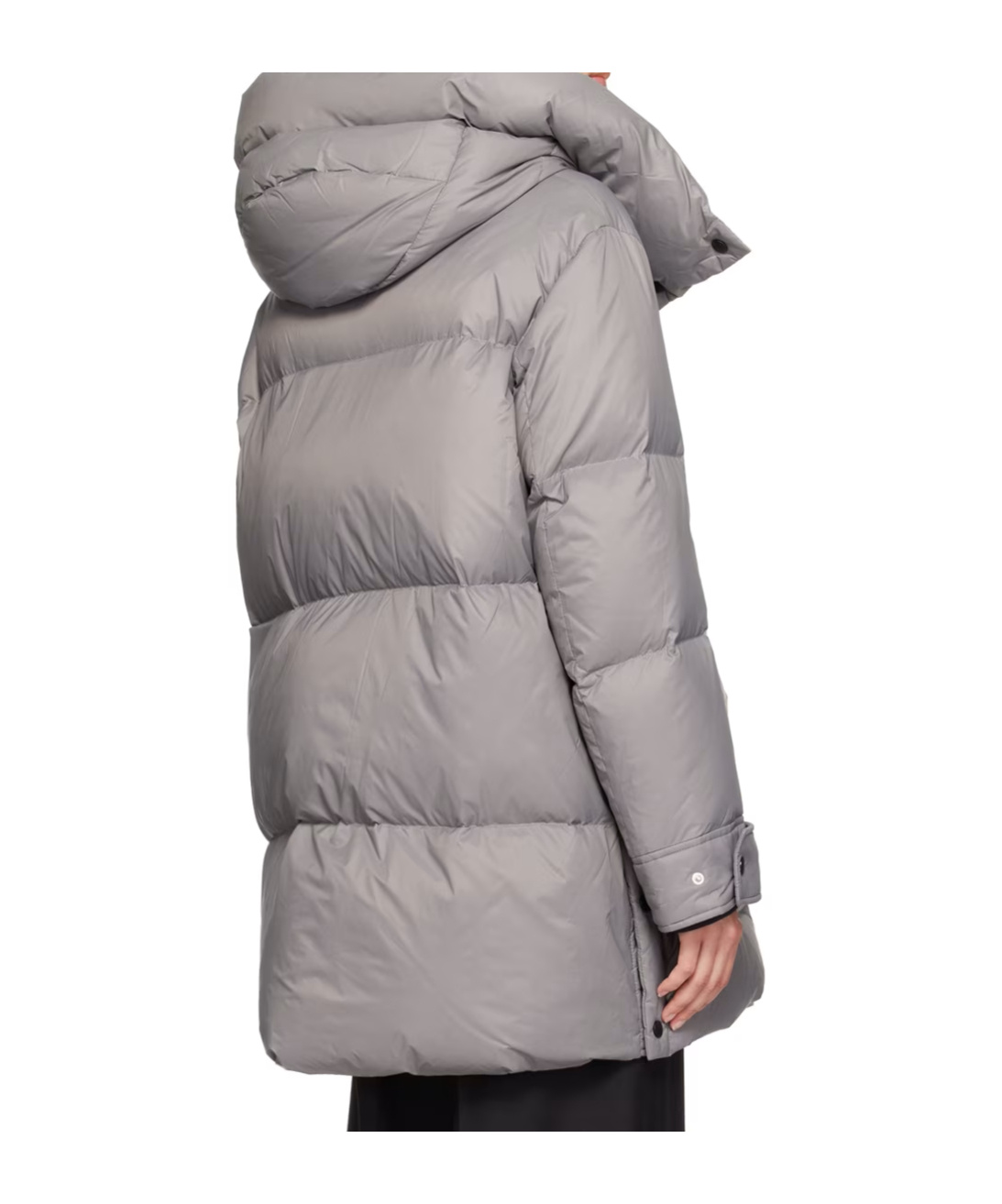 Yves Salomon Quilted Hooded Down Jacket In Gray