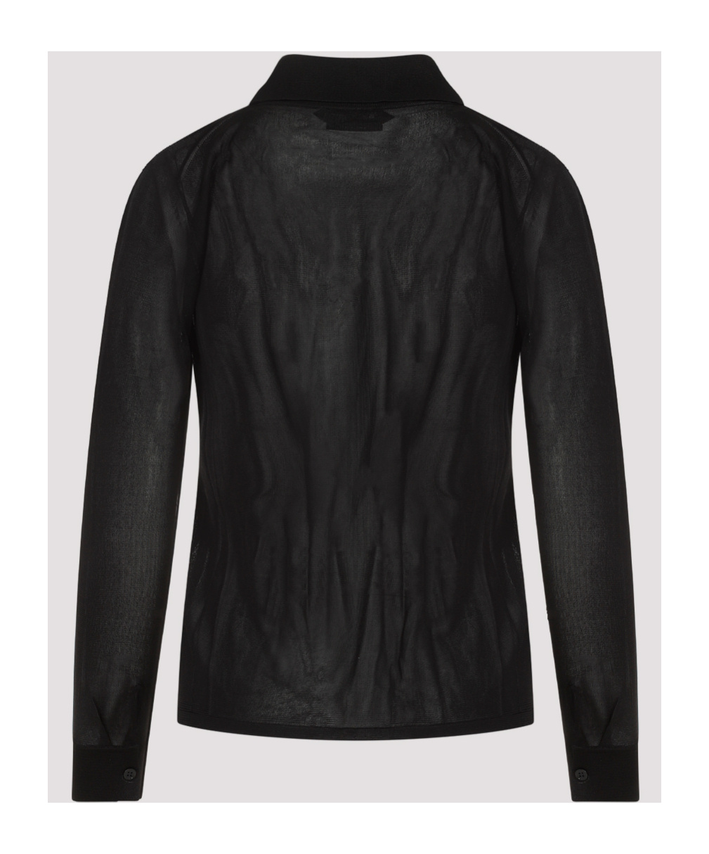 Tom Ford Ruffle-panel Long-sleeve Shirt In Black