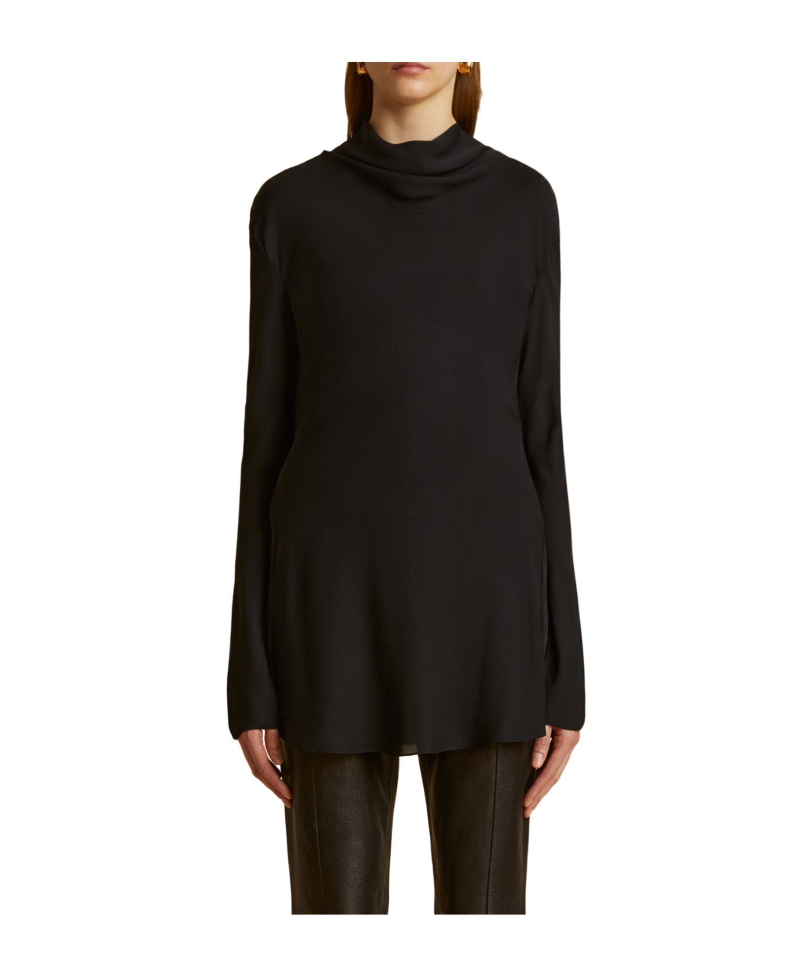 Khaite Long-sleeved Blouse In Black
