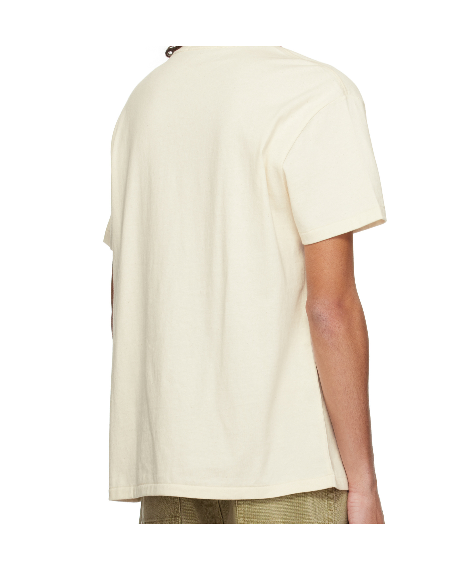 Polo Ralph Lauren White Crewneck T-shirt With Maxi Polo Bear Print On The Front In Nude