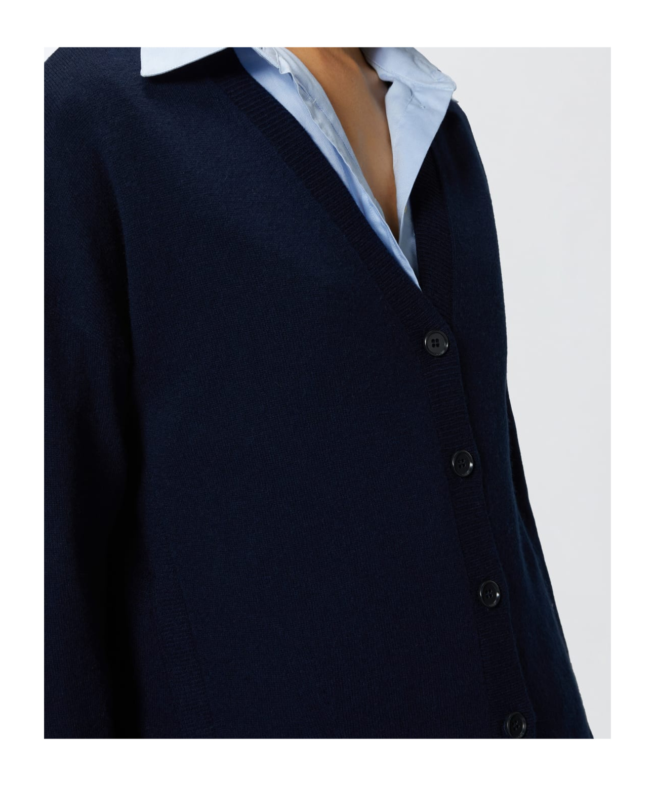 Pinko Wool And Cashmere Cardigan With Lurex Edging In Black