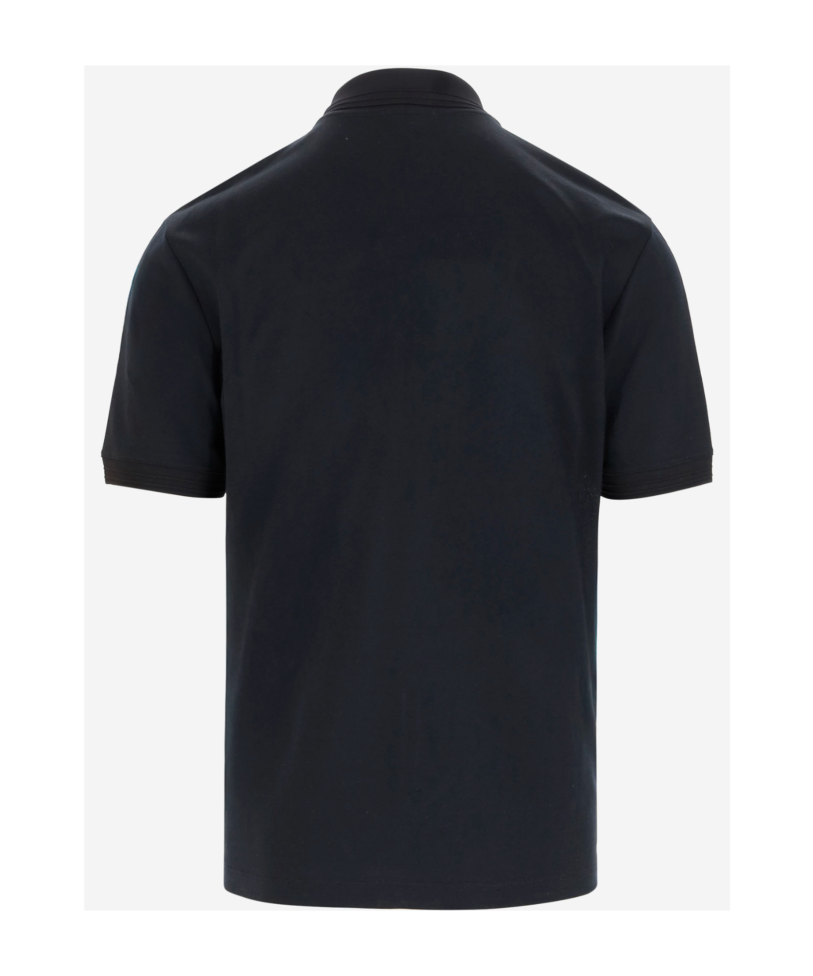 Giorgio Armani Short-sleeved Polo Shirt In Black