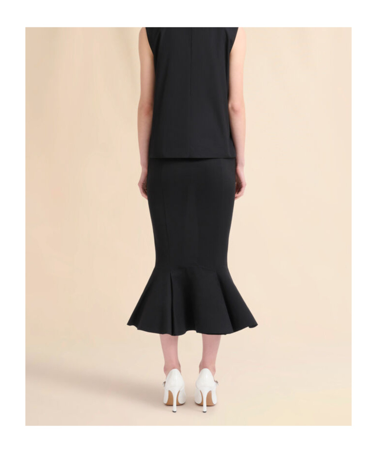 Marni Peach Jersey Skirt With Mermaid Hem In Black