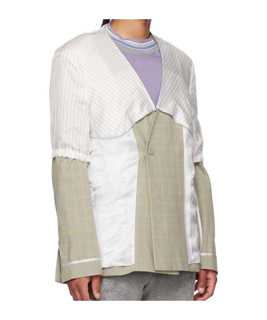 Kiko Kostadinov Gray Orma Reversible Blazer In Neutral