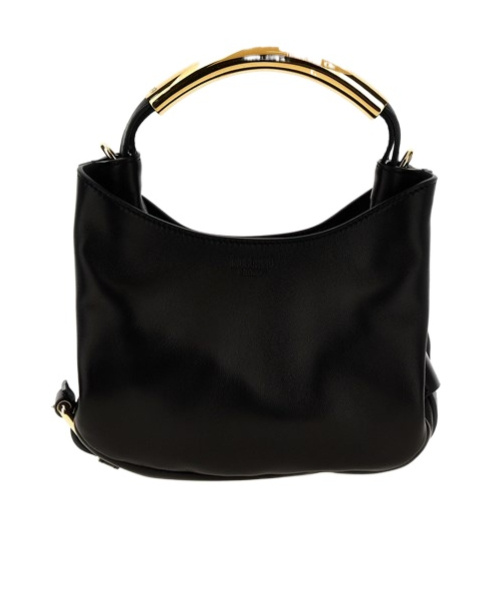 Moschino Logo Detailed Top Handle Bag In Black