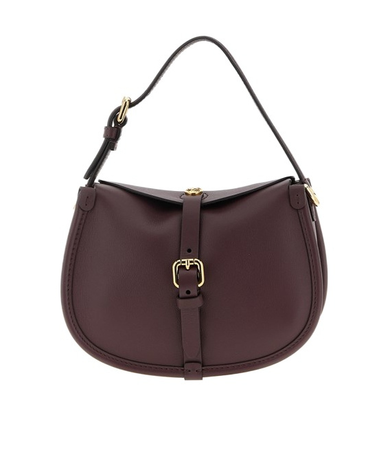 Etro Small Crossbody Bag With Adjustable Strap And Buckle Detail In Burgundy