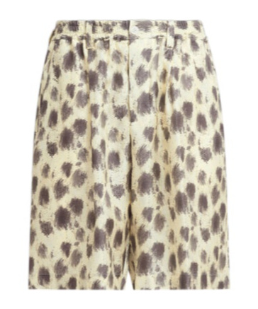 Marni Printed Silk Bermuda Shorts In Nude