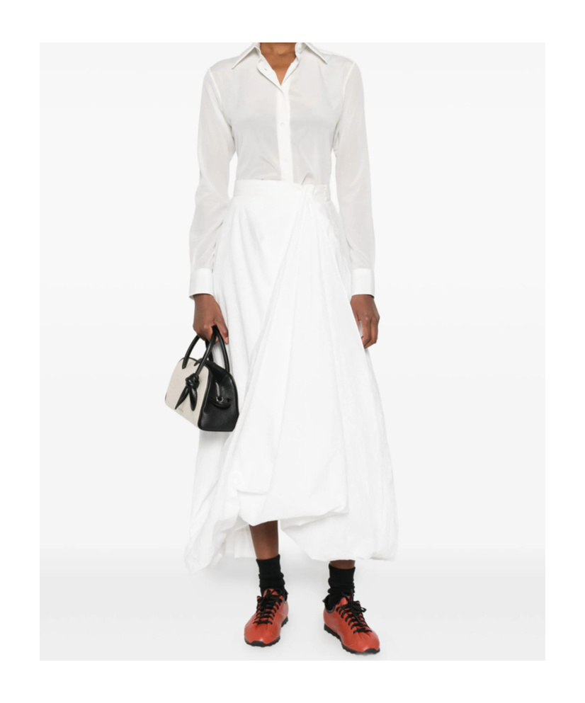 Mazzarelli Gea Long-sleeve Button-up Shirt In White