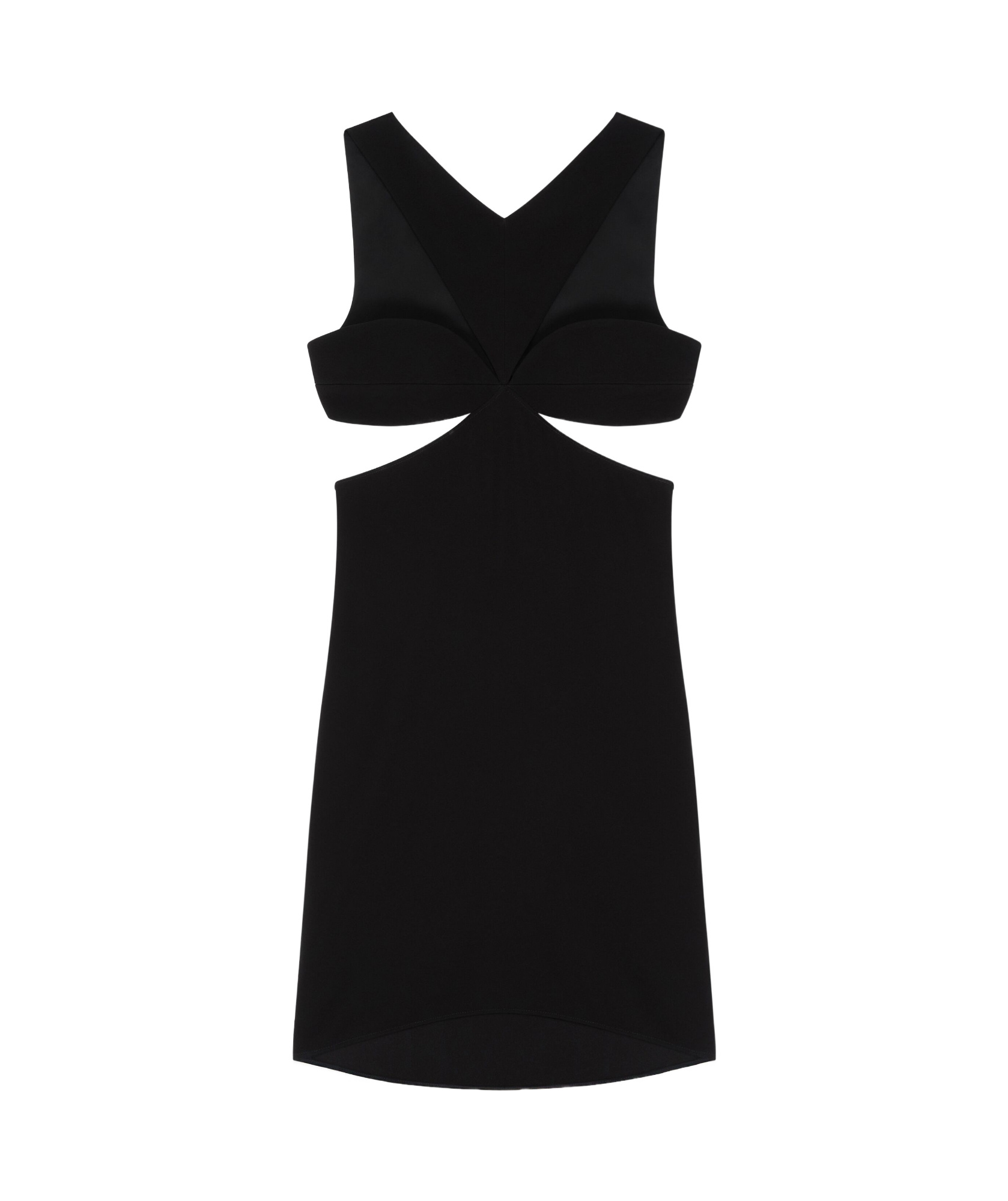 Givenchy Cut Out Dress In Crepe Satin With Rhinestones Detail In Black