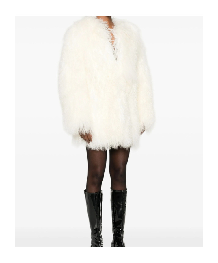 Numero 00 Robyn Mongolian-fur Coat In White