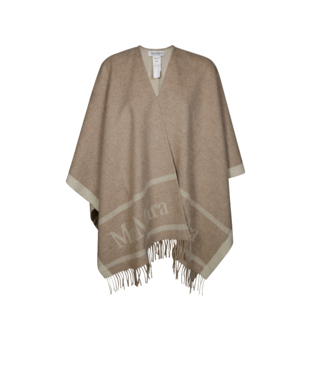 Max Mara Fringed Shawl In Brown