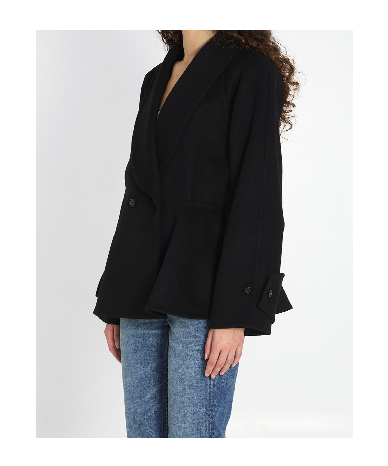 Chloé Long-sleeved Coat In Black