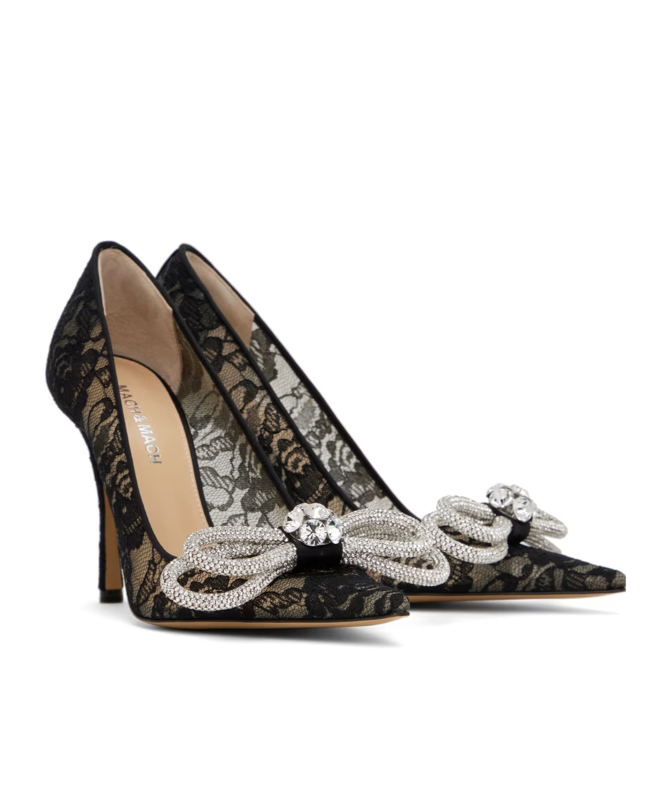 Mach&mach Double Bow High Heels In Black
