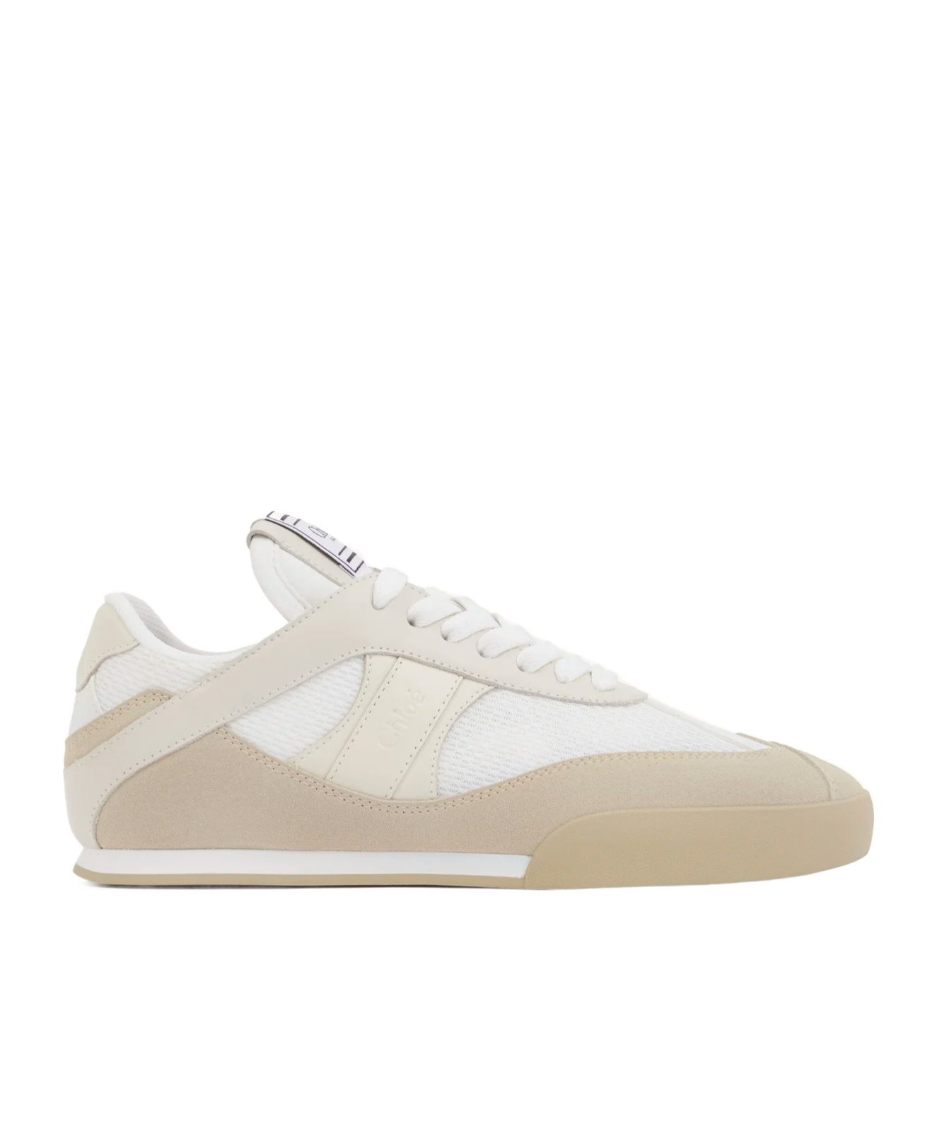 Chloé Low-top Sneakers With Rubber Sole And Mesh In Neutral
