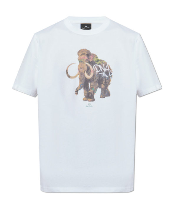 Shop Ps By Paul Smith Graffiti Mammoth T-shirt In White