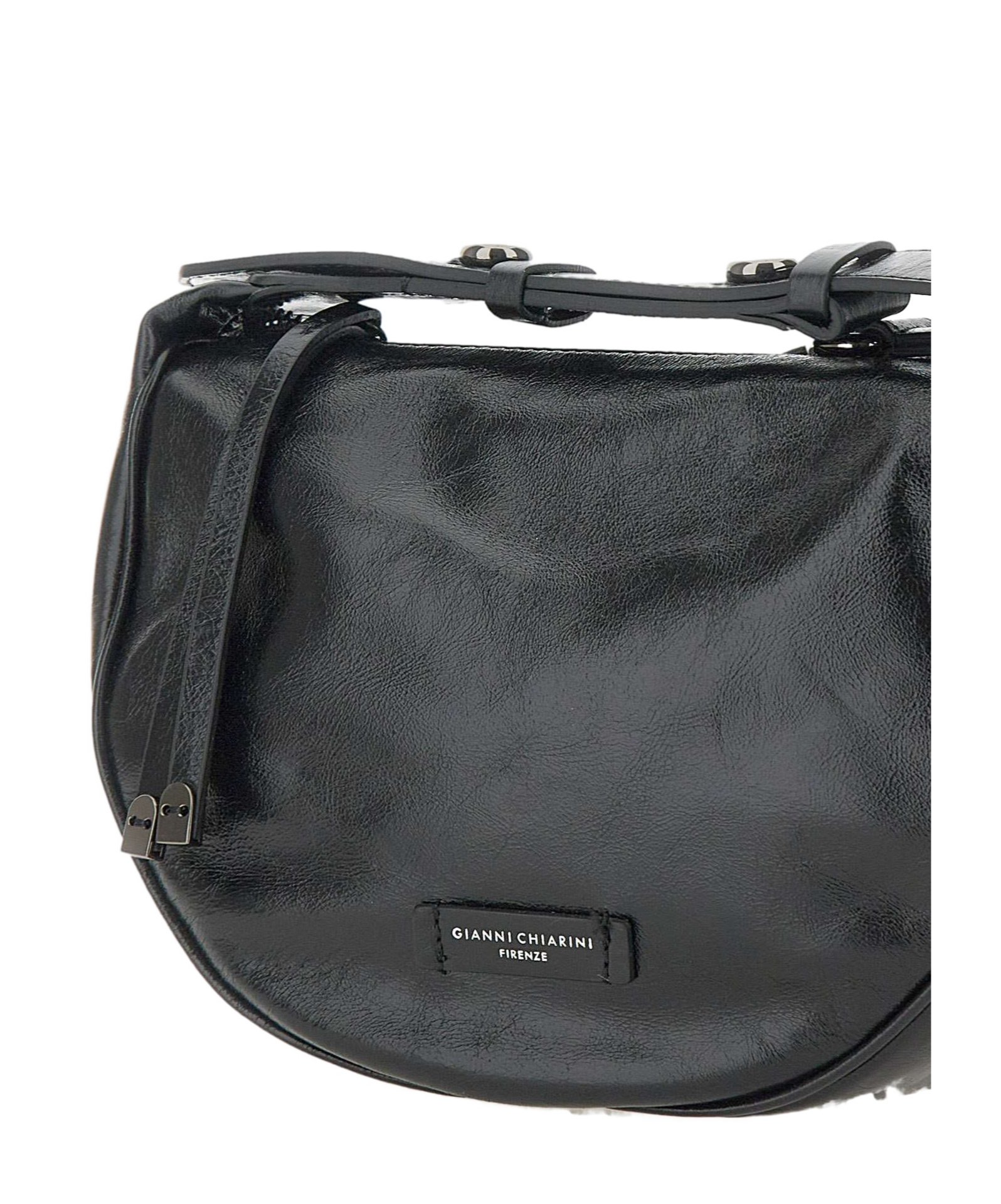 Gianni Chiarini Logo Patch Shoulder Bag In Black