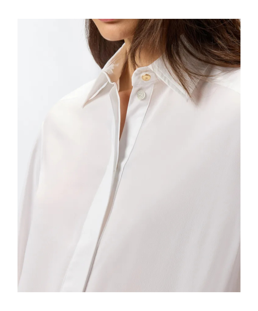 Pinko Classic White Button-down Tailored Shirt In Red
