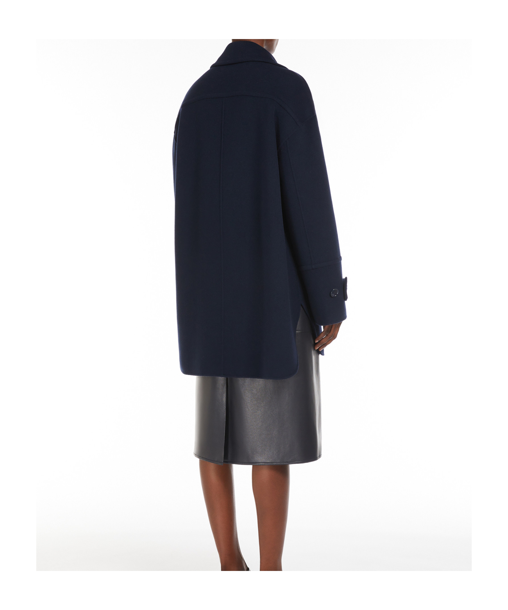 Max Mara Lapel Long-sleeved Coat In Black
