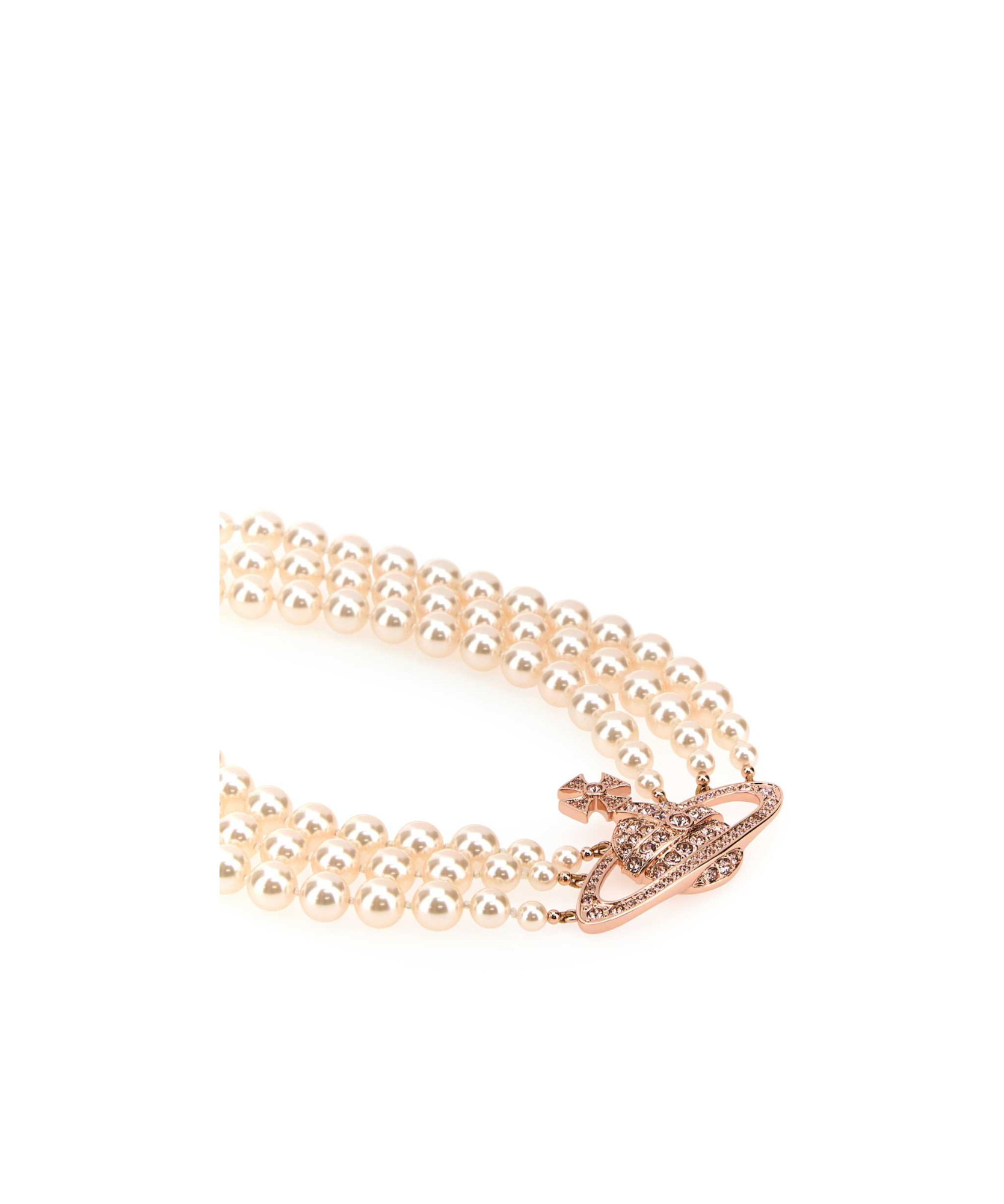 Vivienne Westwood Beaded Crystal Gold Layered Multi-strand Necklaces In Yellow