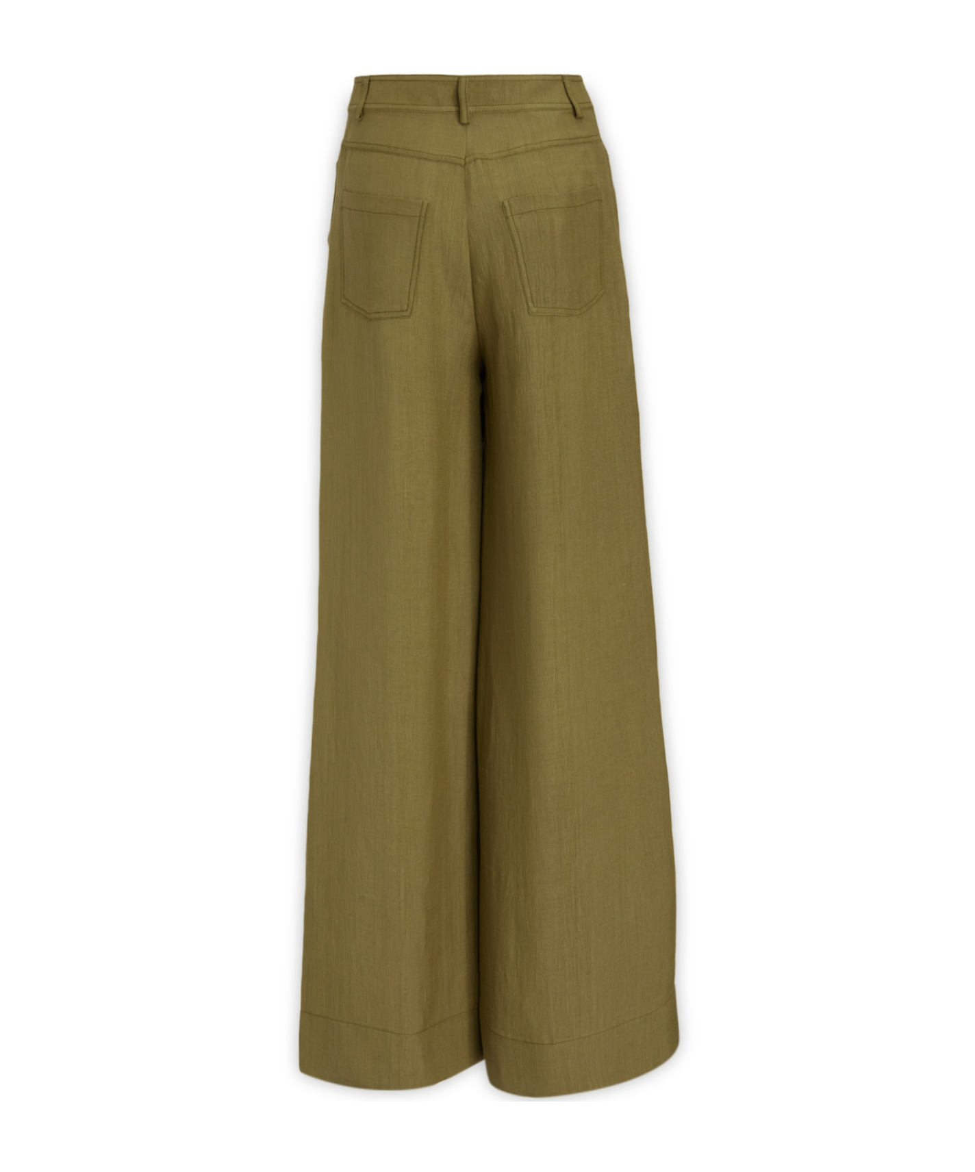Alberta Ferretti High-rise Trousers Wide-leg Design Pockets In Green
