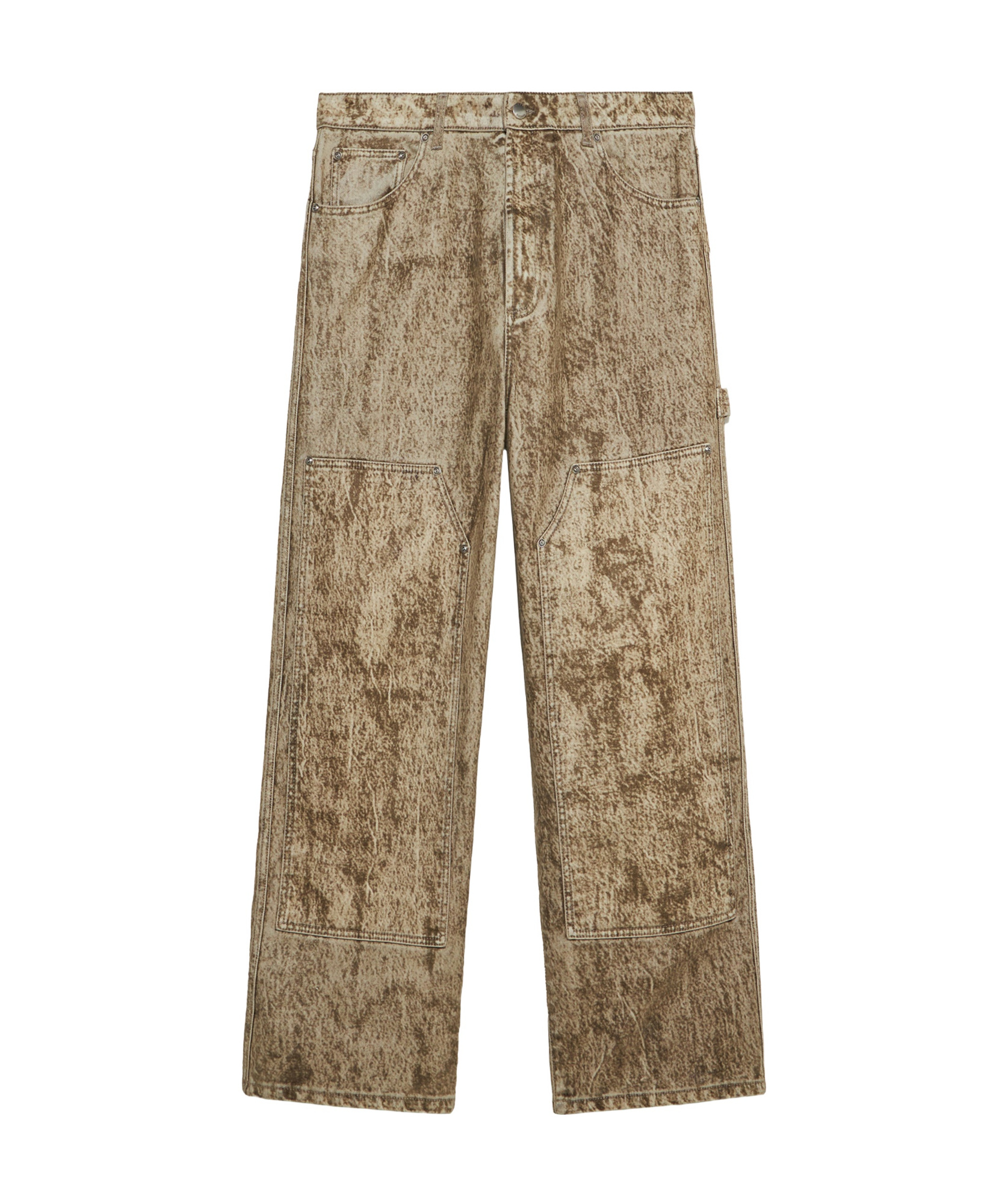 1989 Studio Denim Flock Carpenter Pants Camo In Beige