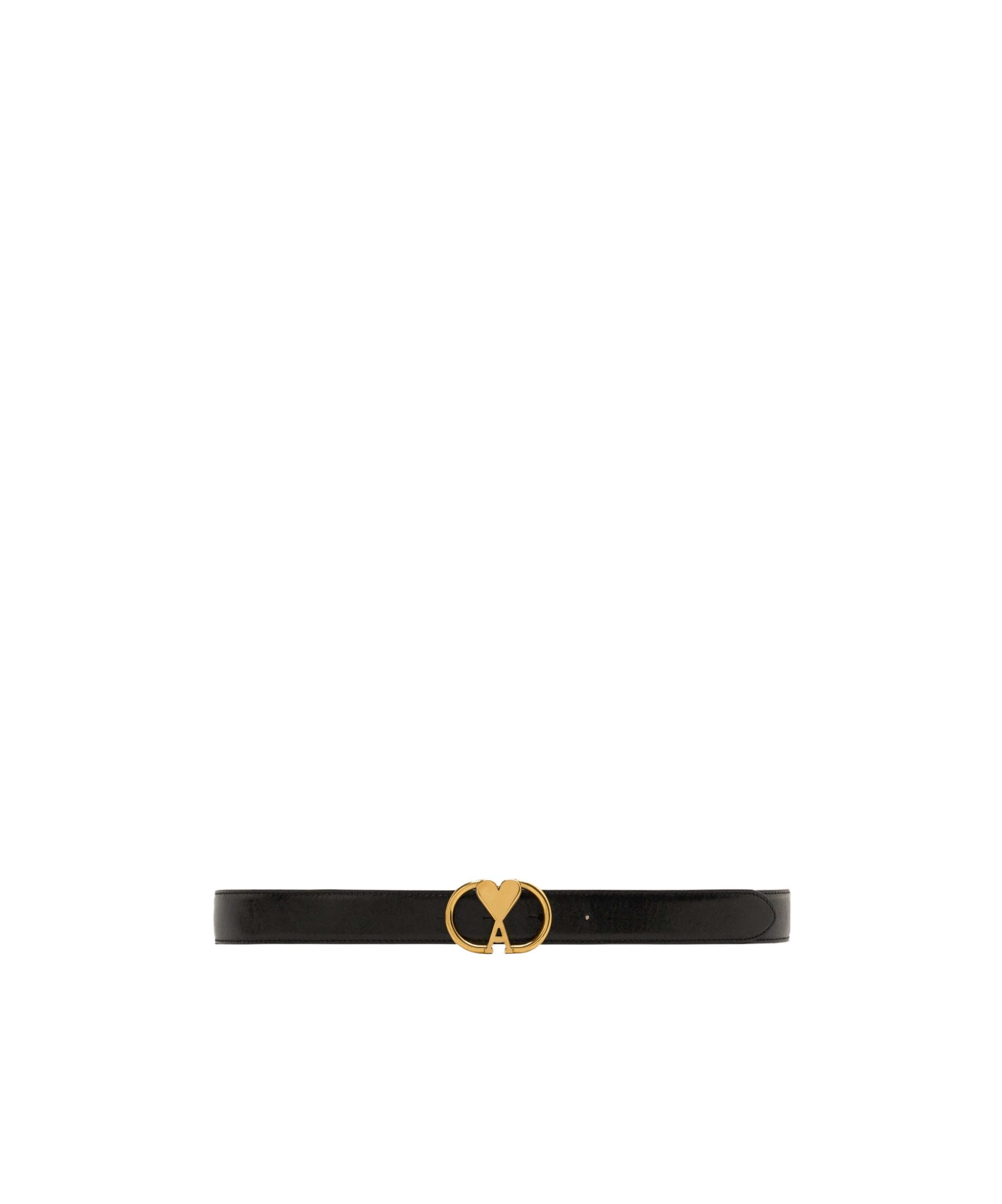Ami Alexandre Mattiussi Ami De Coeur-buckle Leather Belt In Black