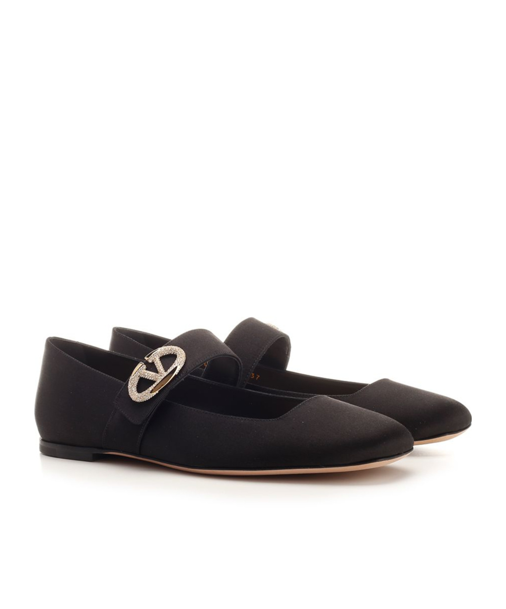 Valentino Vlogo Locker Ballerina Shoes In Black