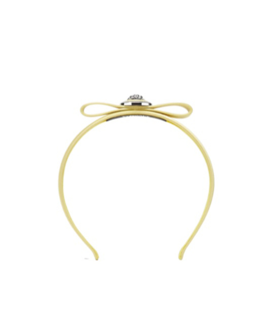 Versace Gianni Ribbon Headband In Yellow