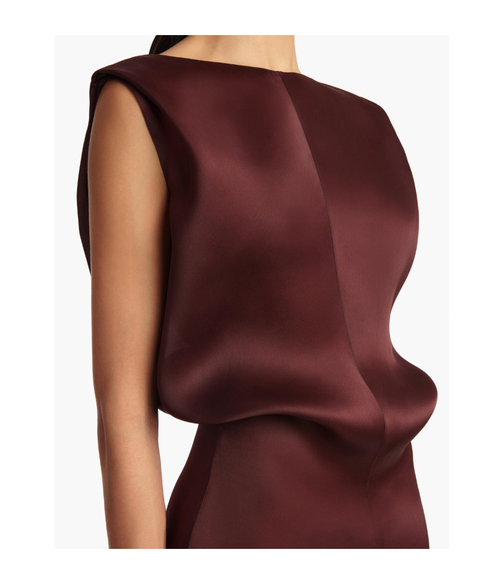 Khaite Toma Silk-organza Dress In Burgundy
