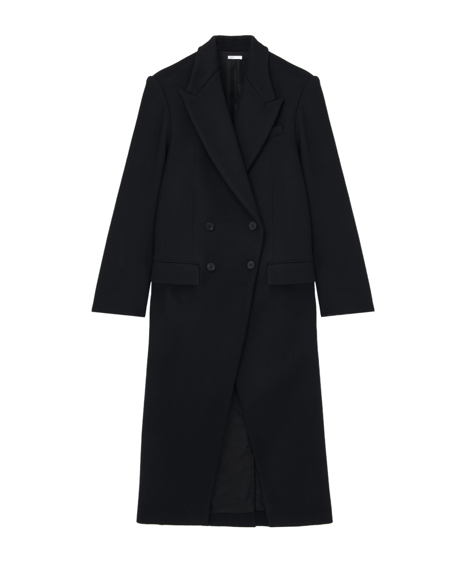Alexander Mcqueen Women's Double-breasted Wool Felt Coat In Black