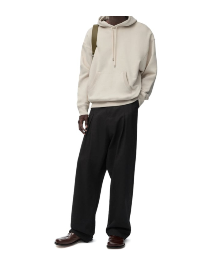 Loewe Hooded Long-sleeved Hoodie In White