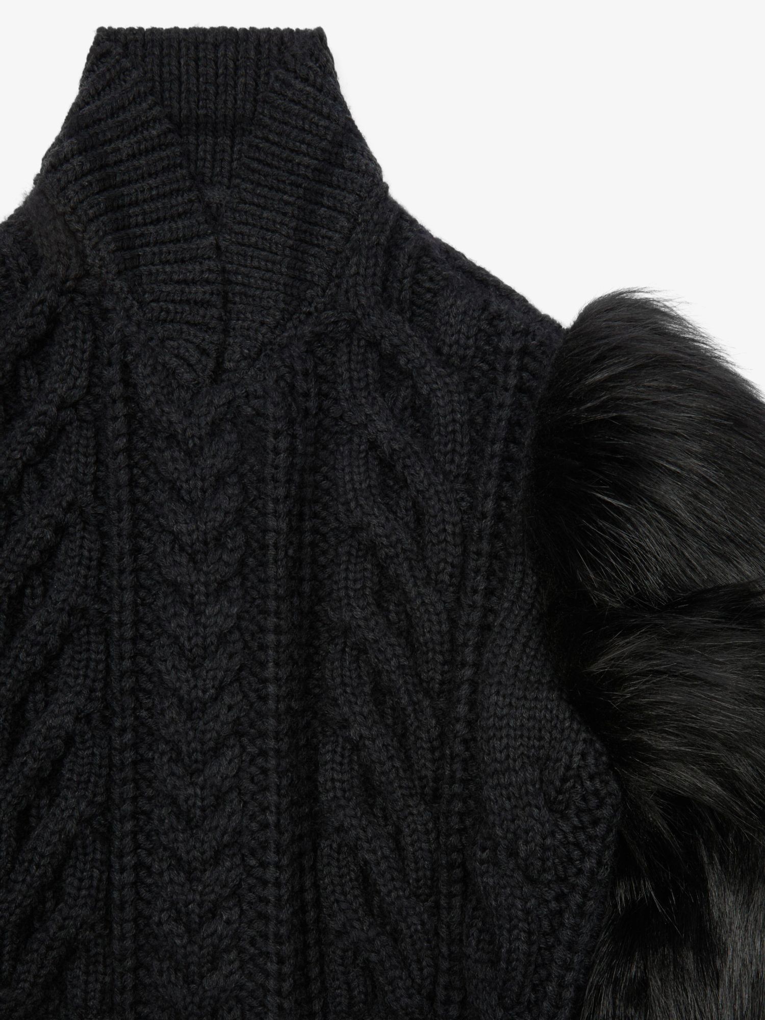 Givenchy Faux-fur Trim Cardigan In Black