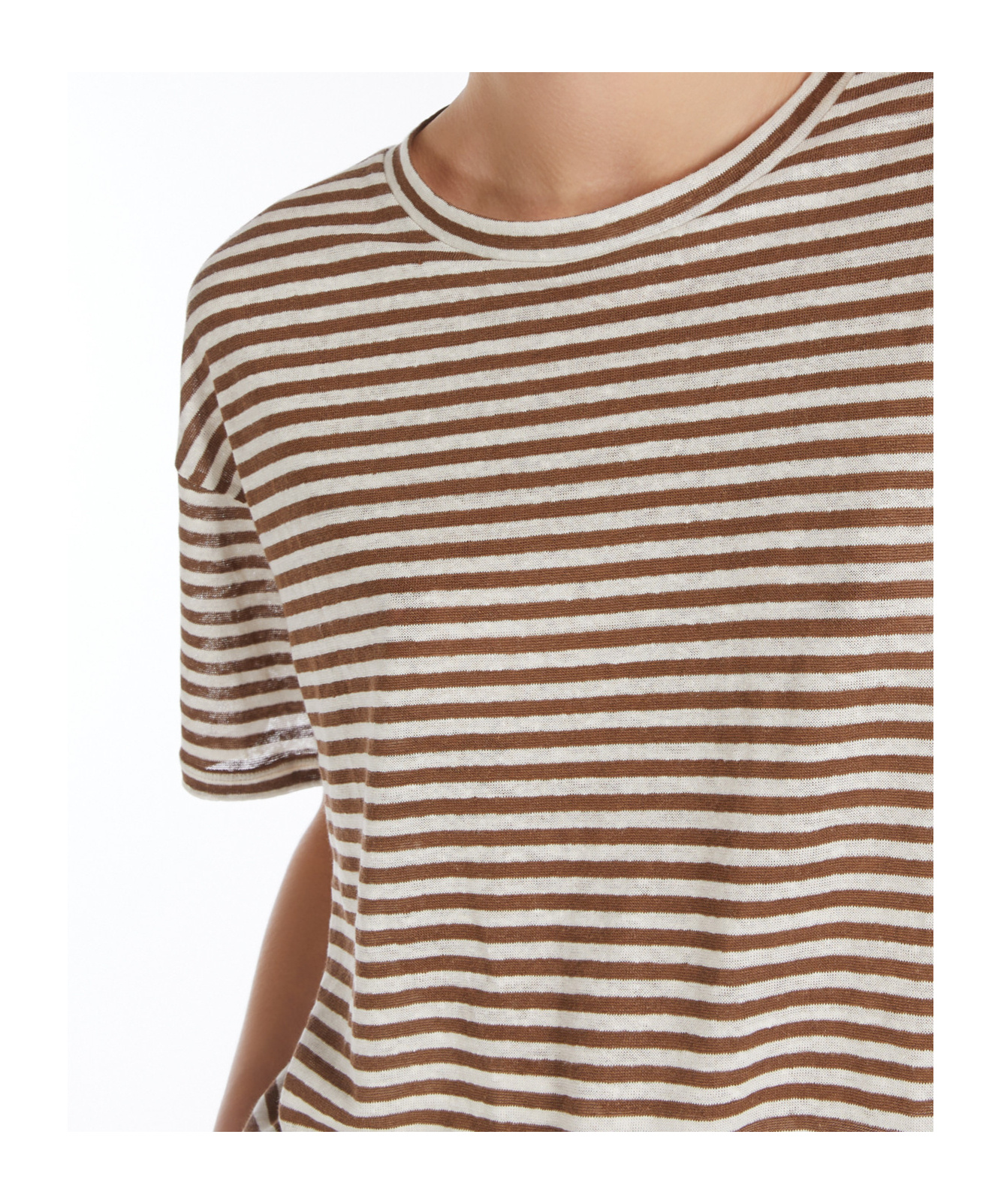 Weekend Max Mara Linen Jersey Blouse In Brown
