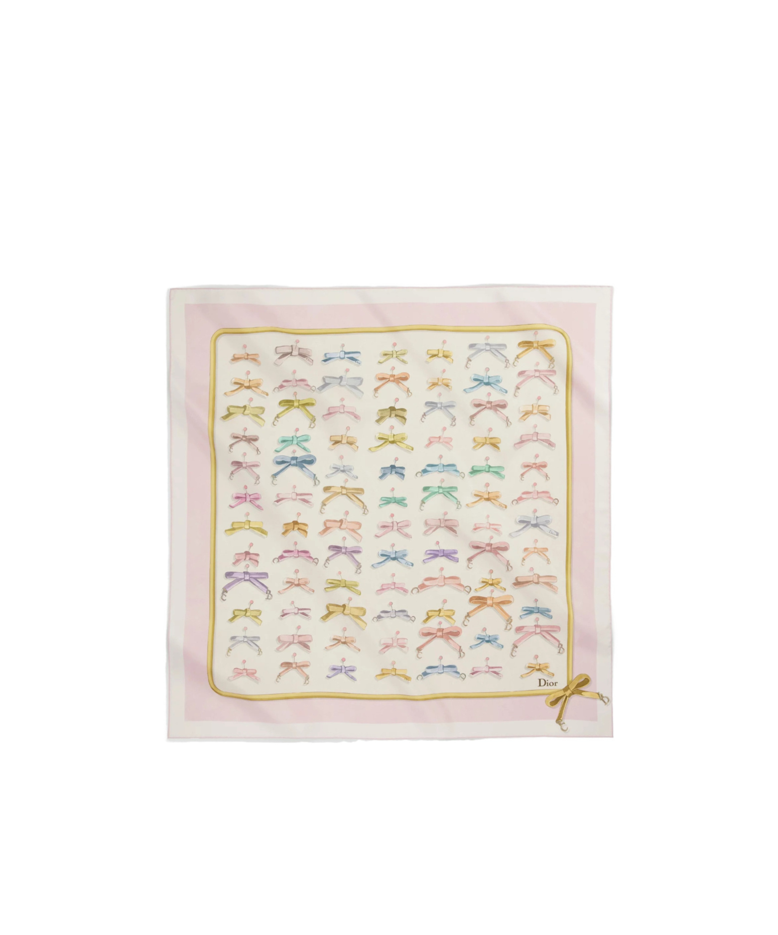 Dior Delicate Bow90 Square Scarf In Multi