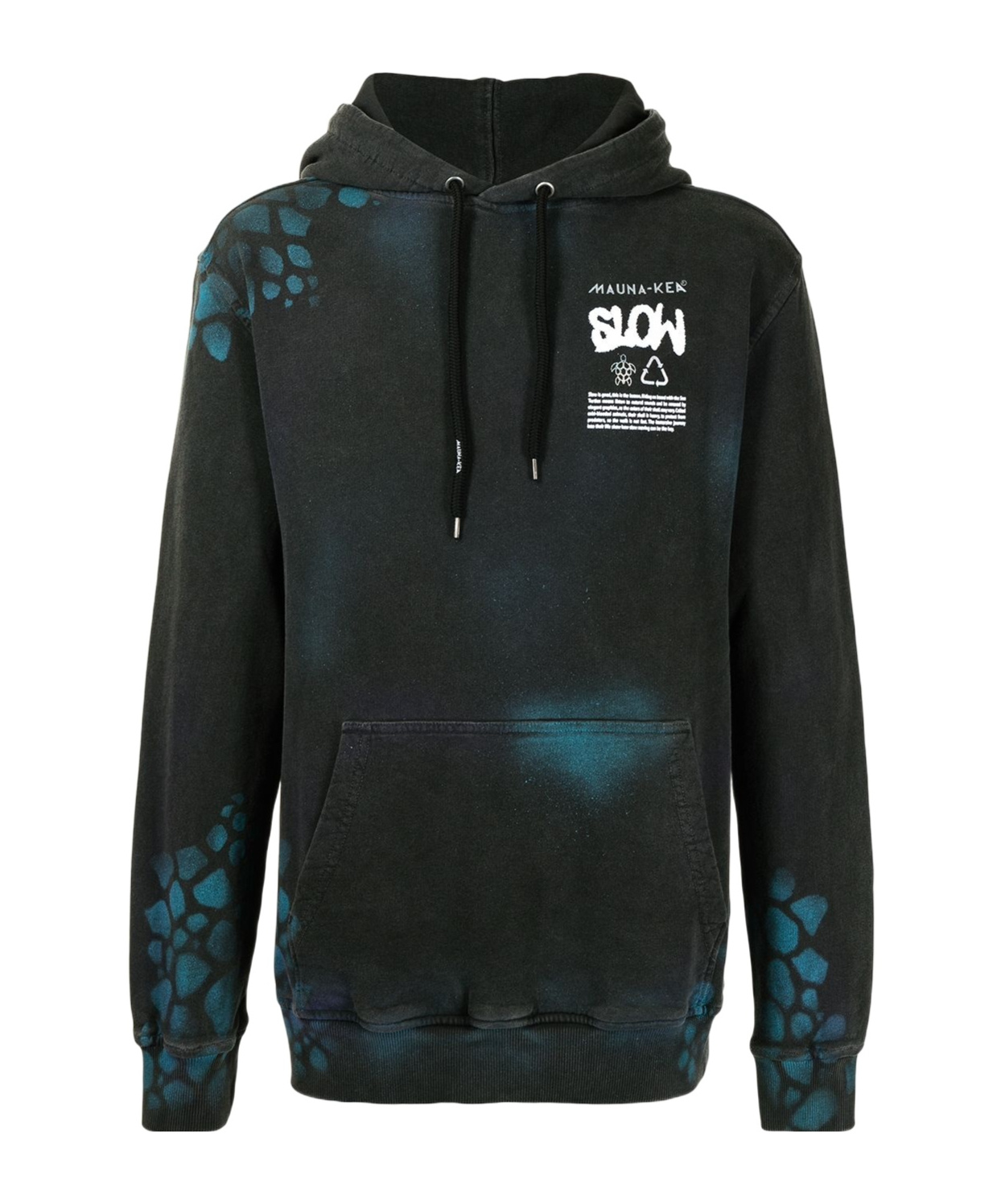 Mauna Kea Spray Turtle Print Hoodie In Black