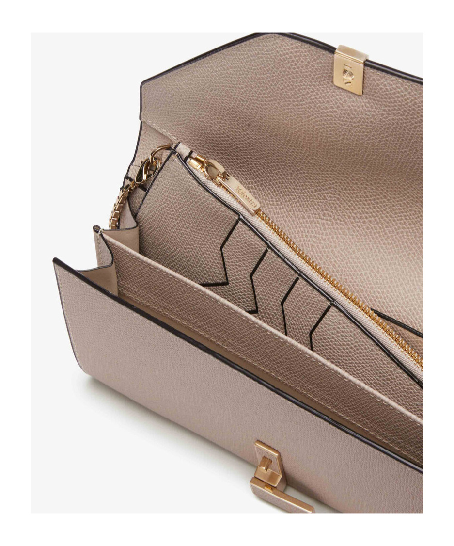 Valextra Foldover-top Chain-linked Wallet In Nude