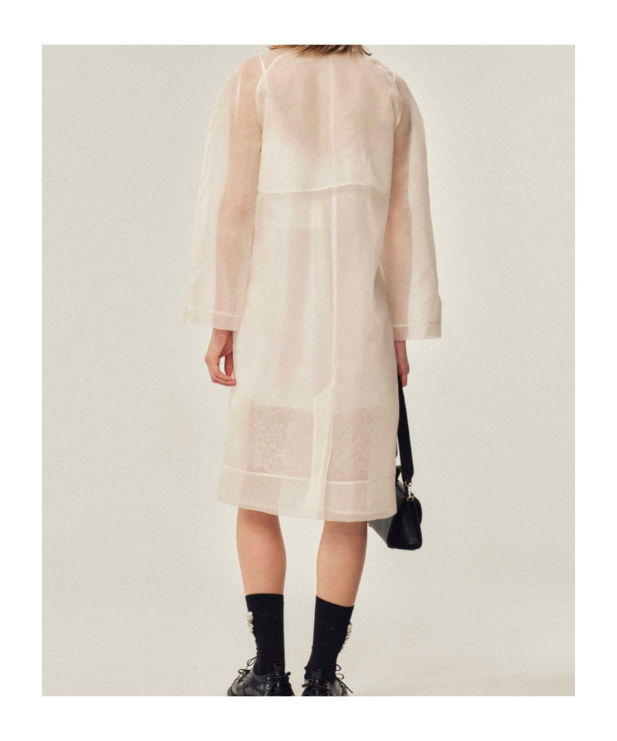 Simone Rocha Off-white Stuffed Carnation Car Coat In White