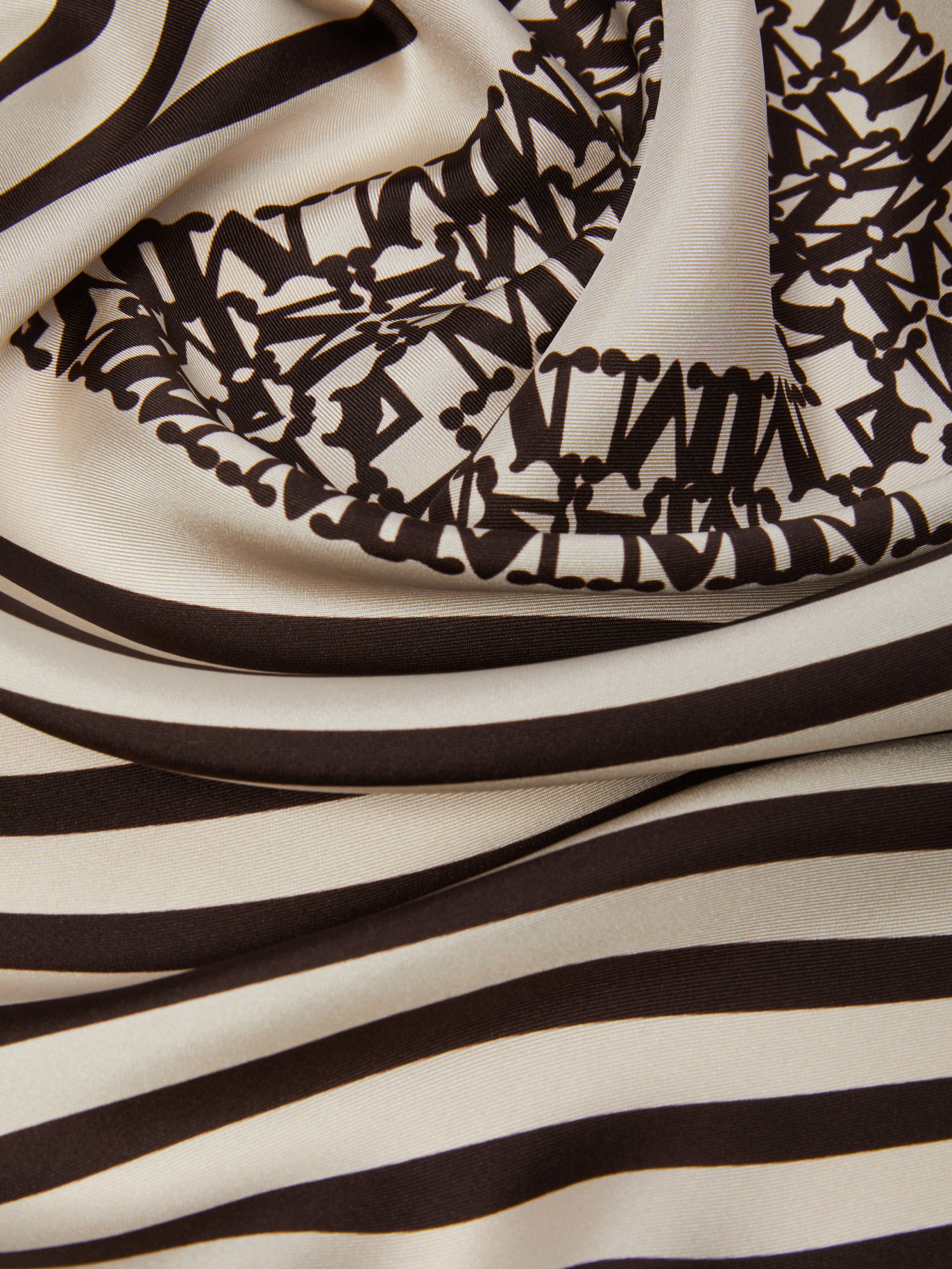 Max Mara Printed Silk Scarf In White