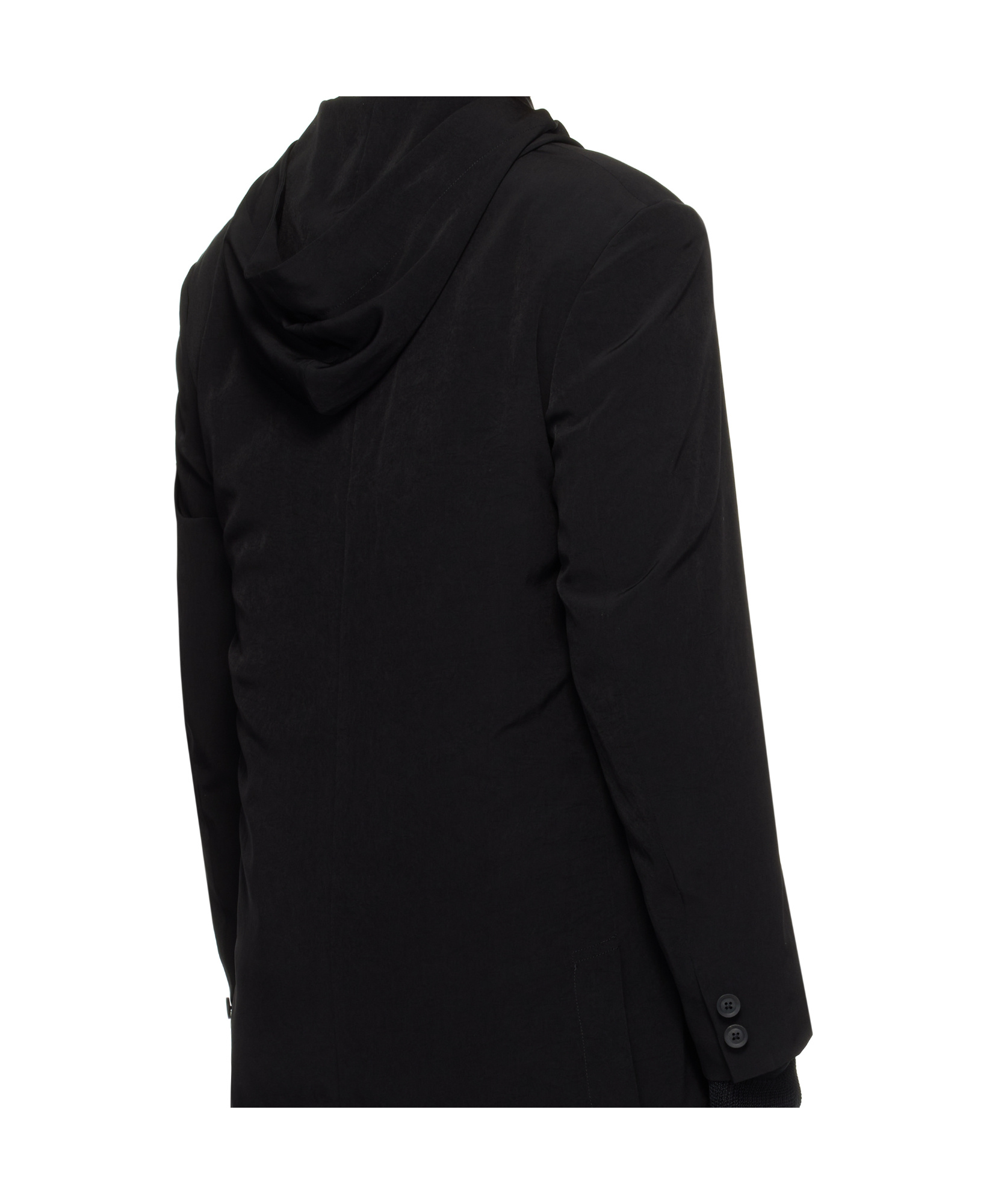 Yohji Yamamoto Black Hooded Blazer In Black