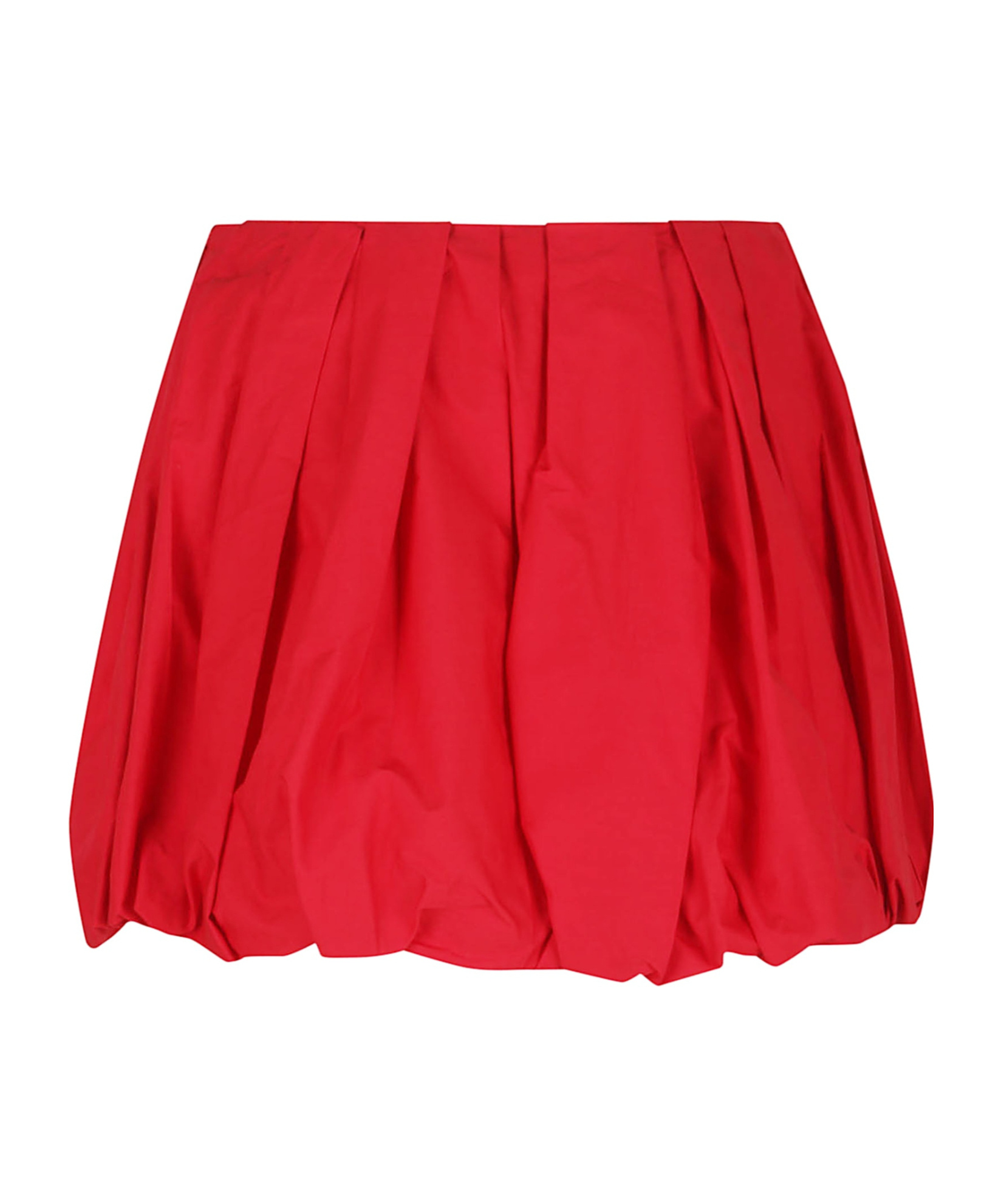 Pinko Bubble Hem High Waist Pleated Skirt In Red
