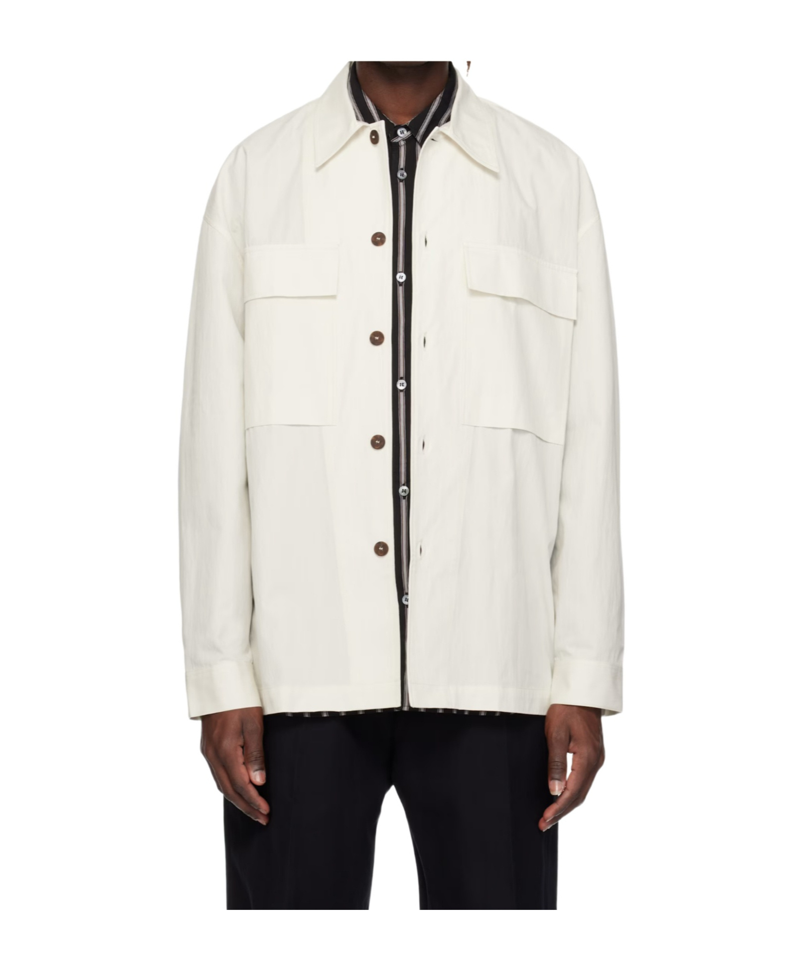 Studio Nicholson Lapel Casual Jacket In White