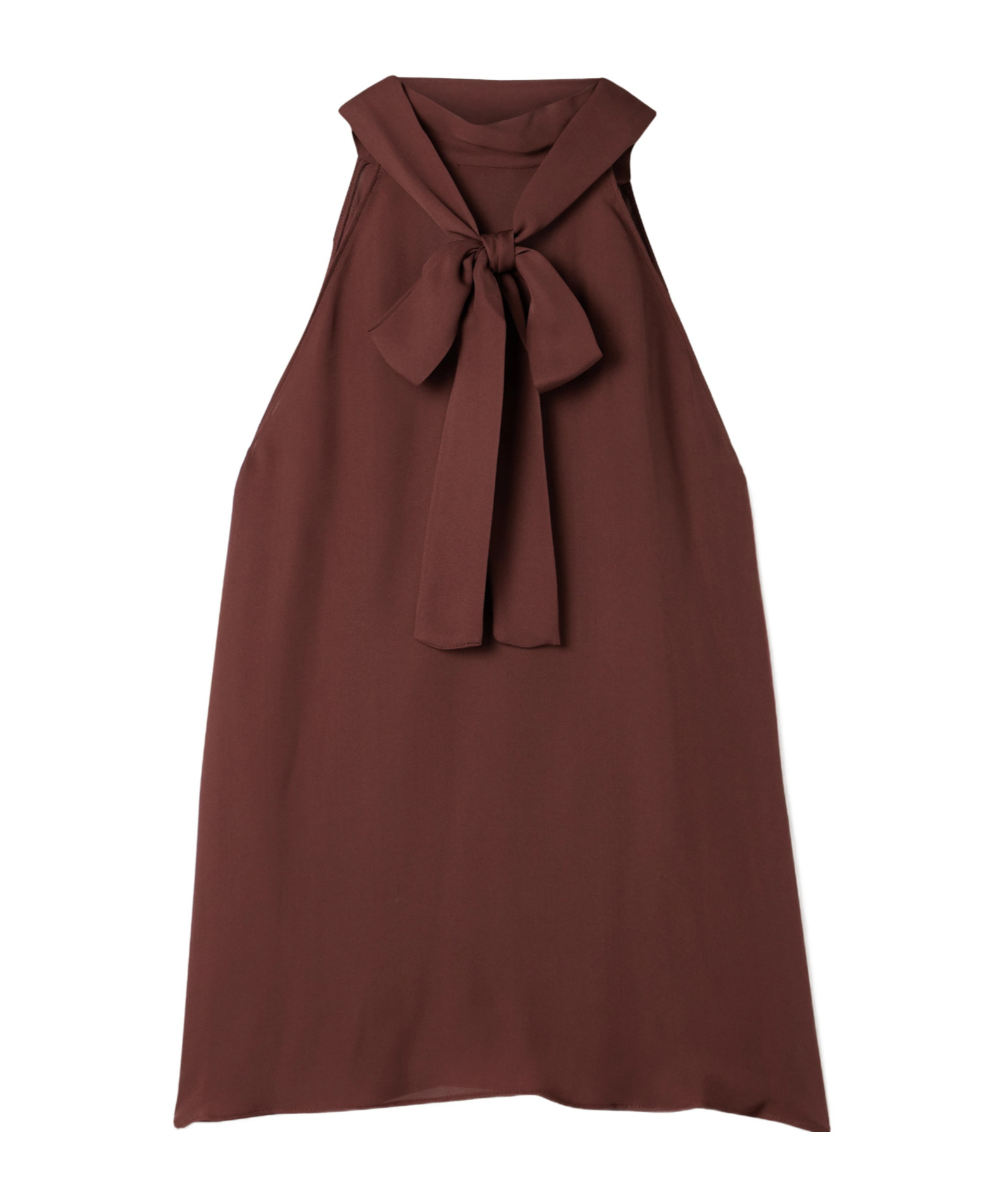 Nili Lotan Alla Silk-chiffon Halterneck Top In Brown