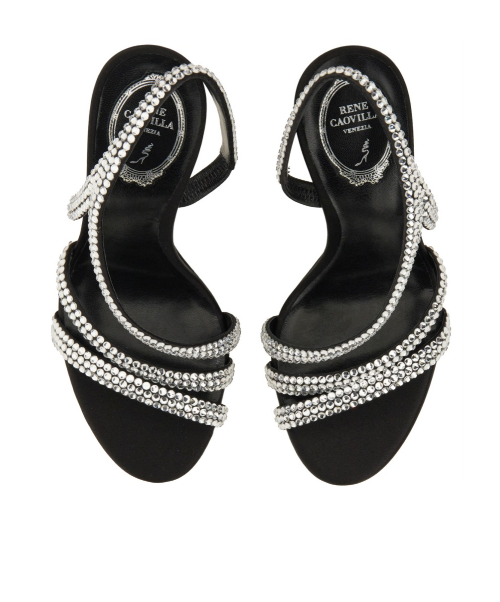 René Caovilla 105mm Lisa Sandals In Black