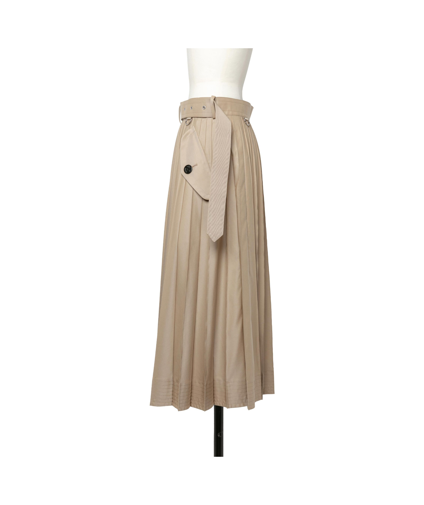 Sacai Womens Beige Pleated Wrap-front Woven Midi Skirt In Brown